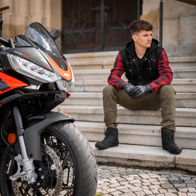 W-TEC Black Heart Radikaal Motorradjacke - rot-schwarz