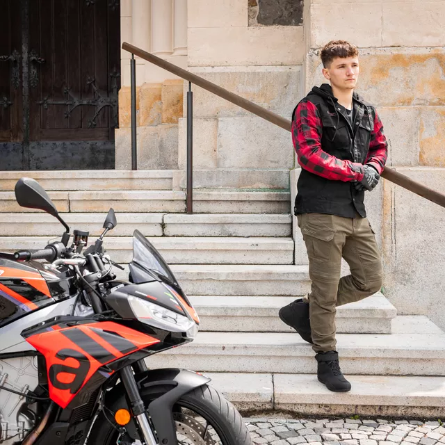 W-TEC Black Heart Radikaal Motorradjacke - rot-schwarz