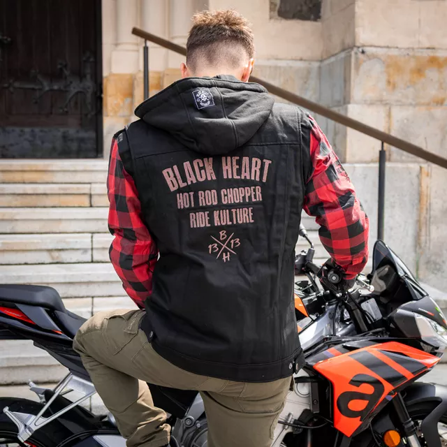 W-TEC Black Heart Radikaal Motorradjacke - rot-schwarz