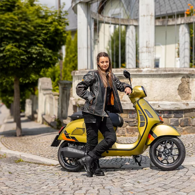 W-TEC Leocia Schwarz Damen-Moto-Stiefel - schwarz