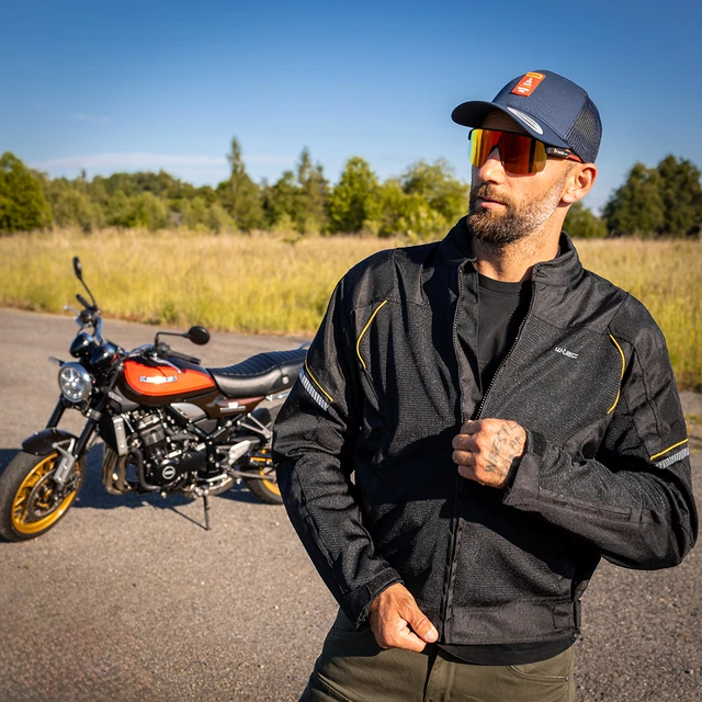 W-TEC Martix Sommer-Moto-Jacke - schwarz-gelb