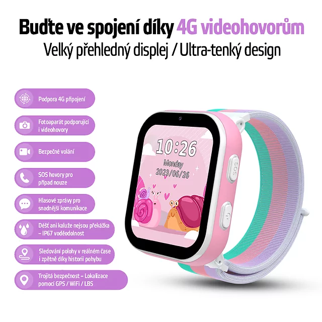 Kinder Smart Watch inSPORTline Cubbio - weiß