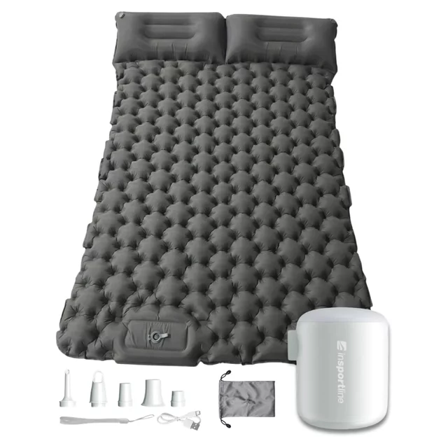 Aufblasbare Isomatte für zwei Personen inSPORTline Faustea mit Minipumpe 192 × 125 × 8 cm