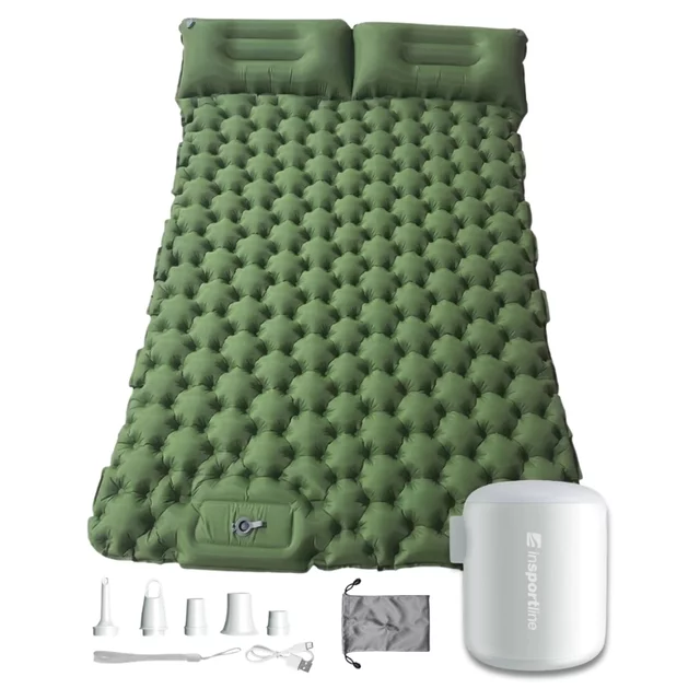 Aufblasbare Isomatte für zwei Personen inSPORTline Faustea mit Minipumpe 192 × 125 × 8 cm