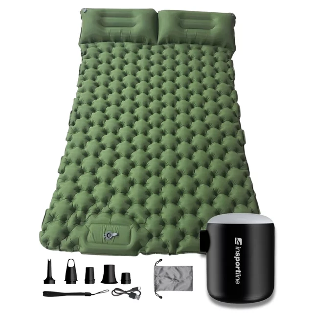 Aufblasbare Isomatte für zwei Personen inSPORTline Faustea mit Minipumpe 192 × 125 × 8 cm