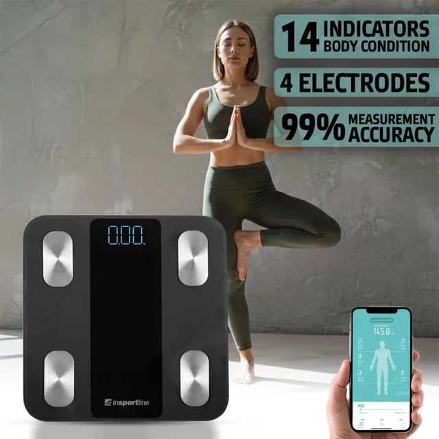 Smart Personenwaage inSPORTline Syncale 20 - weiß - schwarz