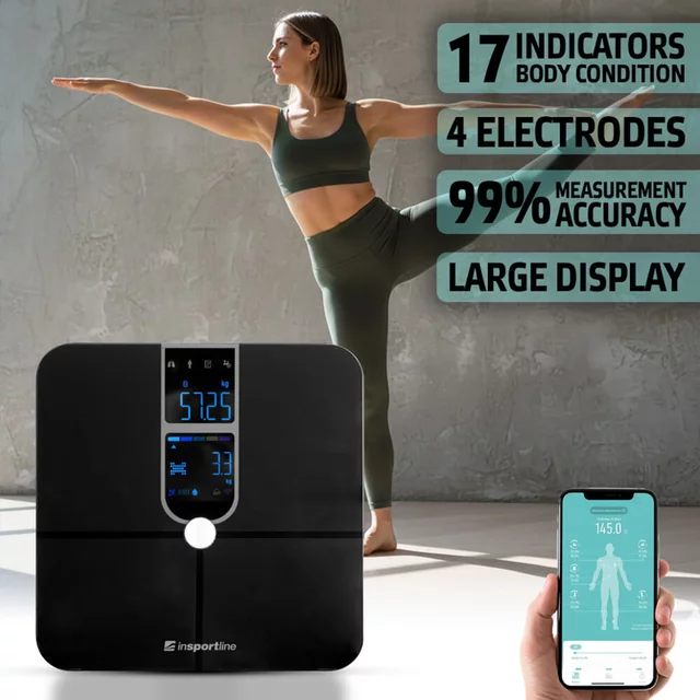 Smart Personenwaage inSPORTline Syncale 100 - weiß - schwarz