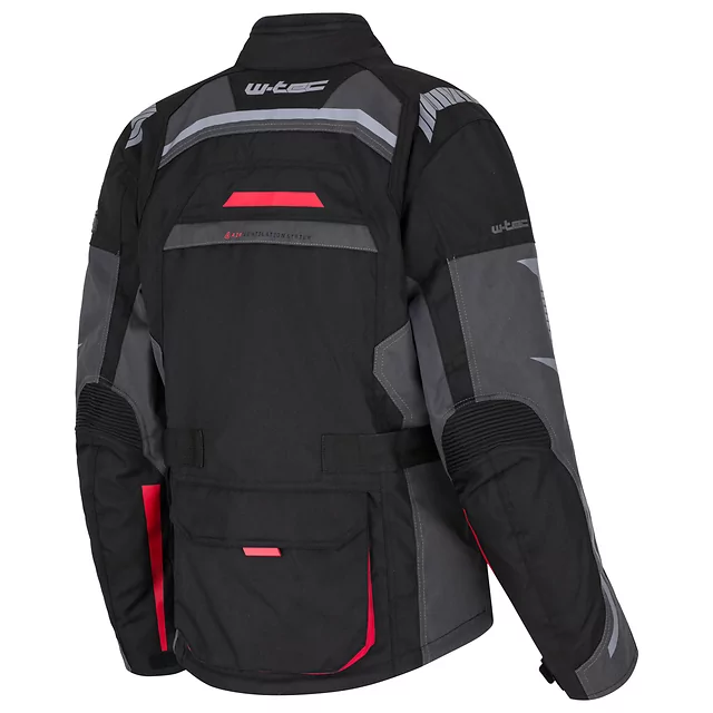 W-TEC Radana Damen-Motorradjacke - schwarz-grau-rot