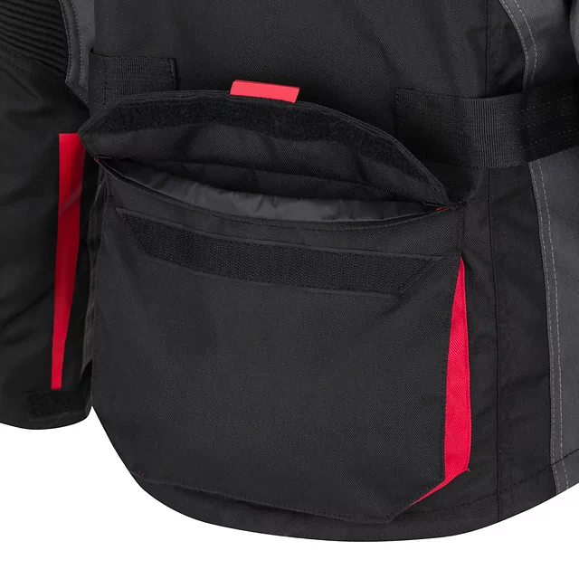 W-TEC Radana Damen-Motorradjacke - schwarz-grau-rot