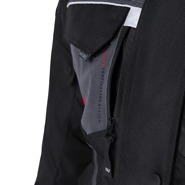 W-TEC Radana Damen-Motorradjacke - schwarz-grau-rot