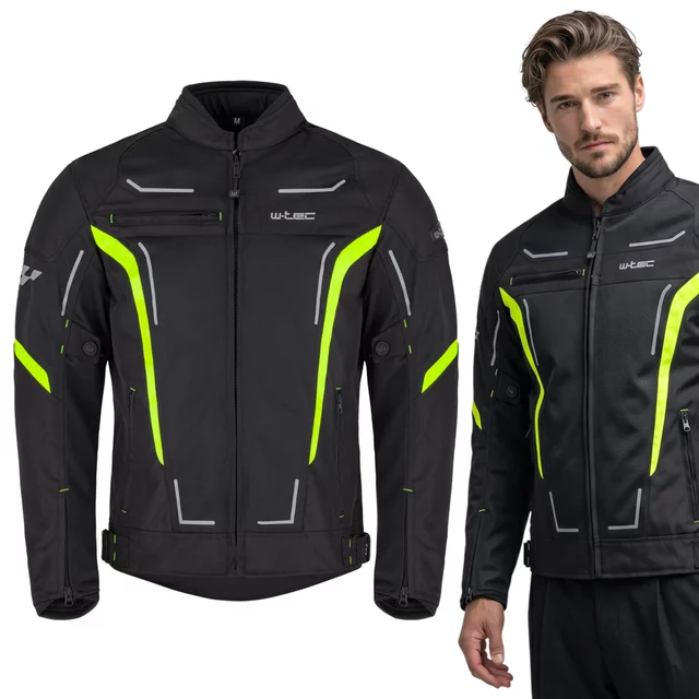 W-TEC Mirelio Herren Sommer-Motojacke - schwarz-fluo - schwarz-fluo