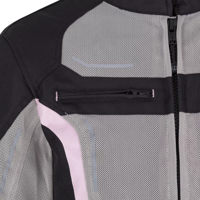 W-TEC Mirelia Damen Sommer Moto Jacke - Schwarz-Grau-Rosa