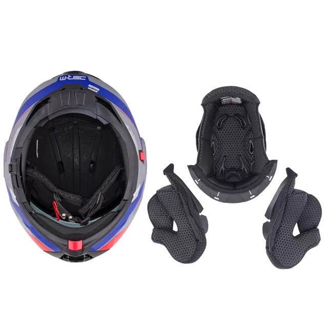 W-TEC Zoroz P/J klappbarer Motorradhelm - Glossy Tricolor