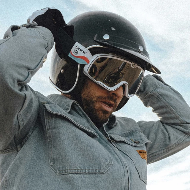 Motocrossbrille 100% Barstow Lucien, silbernes Plexiglas