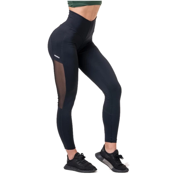 Nebbia Mesh 573 Damenleggings mit hoher Taille - Alte Rosse - schwarz