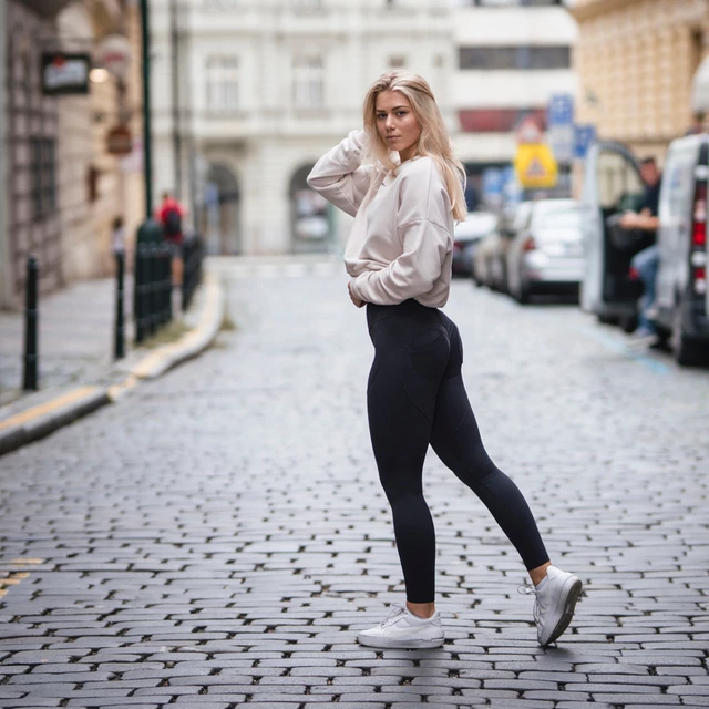Damen Leggings mit hoher Taille Nebbia Lifting-Effekt Bubble Butt 587 - schwarz