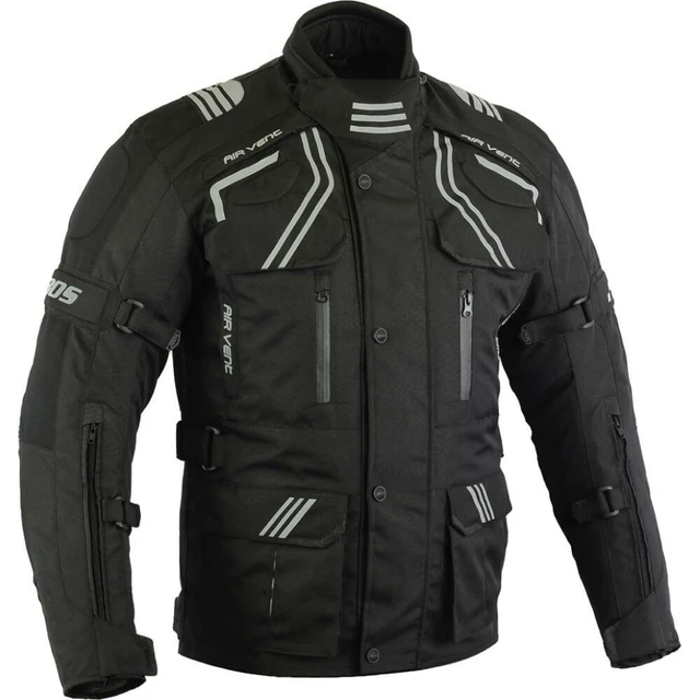 BOS Temper Herren Touring-Motorradjacke - schwarz - schwarz