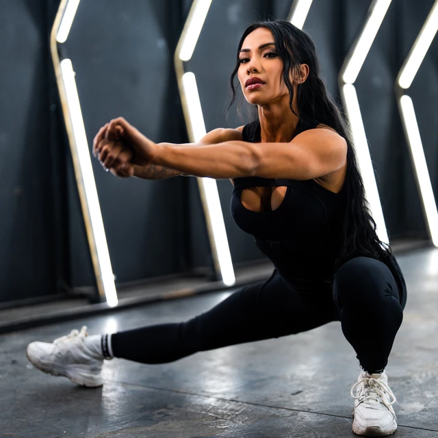 Damen-Sport-Leggings mit Netz Nebbia INTENSE Mesh 838 - Schwarz/Gold
