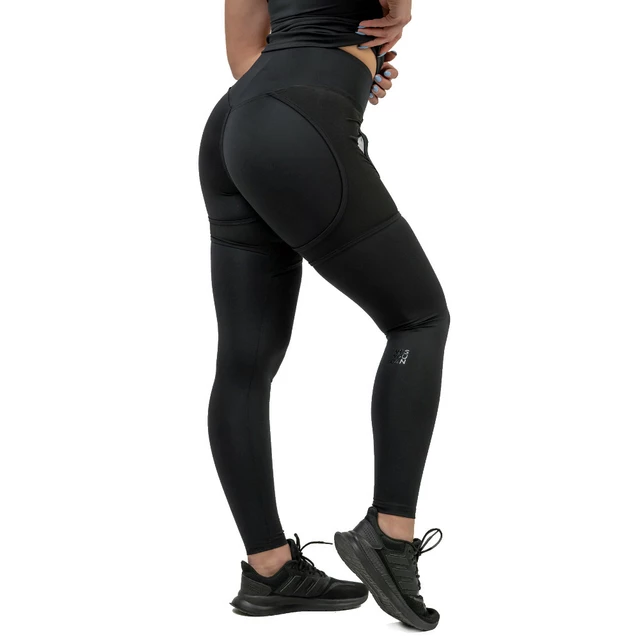 Damen-Sport-Leggings mit Netz Nebbia INTENSE Mesh 838 - Schwarz/Gold - schwarz