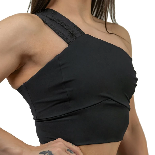Damen Sport-BH mit hohem Halt Nebbia INTENSE Asymmetrisch 841 - Schwarz/Gold