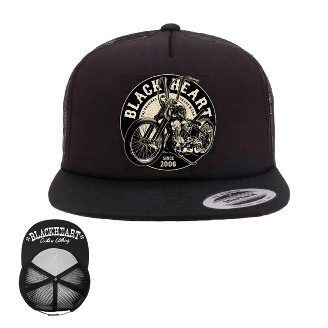 Mütze BLACK HEART Chopper Trucker BLK - schwarz - schwarz
