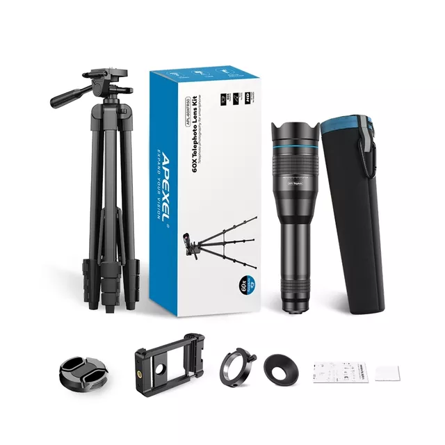 Apexel 60X Teleobjektiv mit Stativ