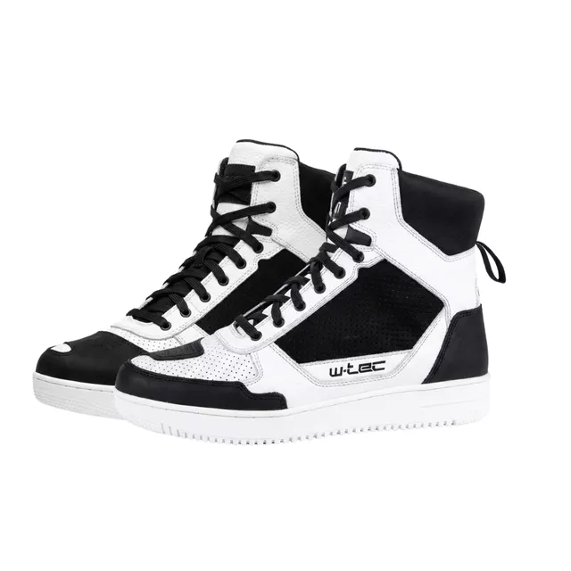 W-TEC Bastige Motorradstiefel - schwarz-weiß