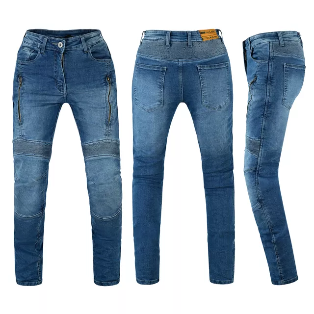 W-TEC Arikaro Damen-Moto-Jeans - blau