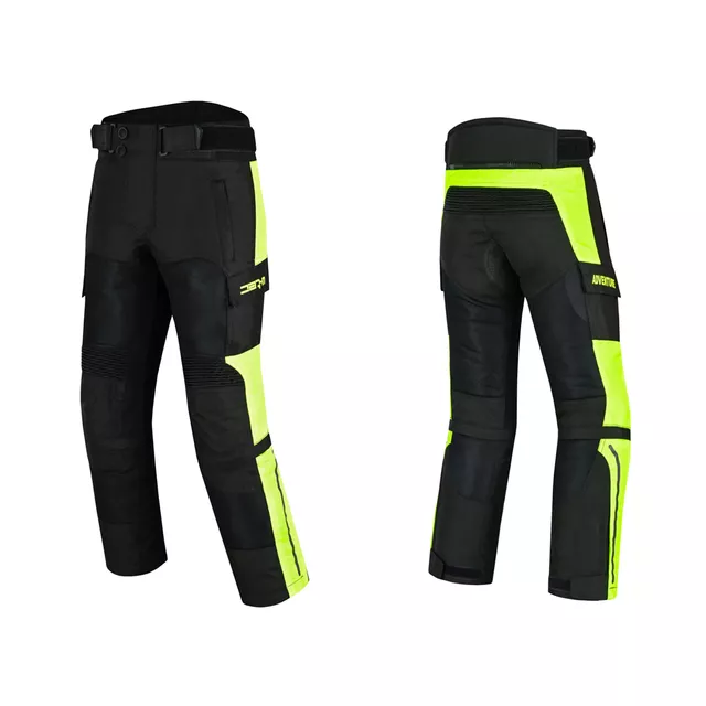 W-TEC Pinapoco Kinder Motorradhosen zum Mitwachsen - schwarz-fluo - schwarz-fluo