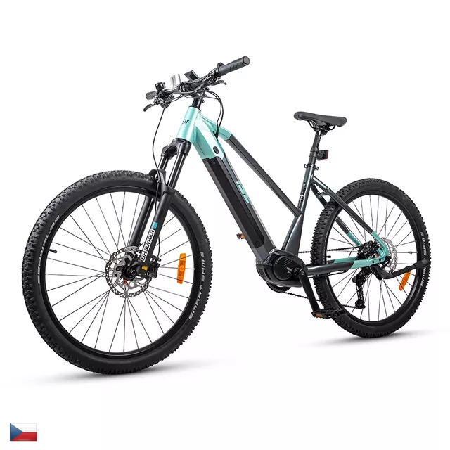 Damen E-Mountainbike inSPORTline ISL Asuki 630 Wh 27,5" - Modell 2025 - Marine Rose - Aqua Blue