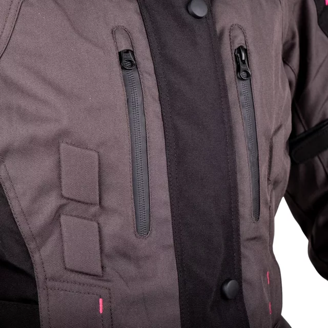 W-TEC Barbata Damen-Motorradjacke - černo-šedo-růžová