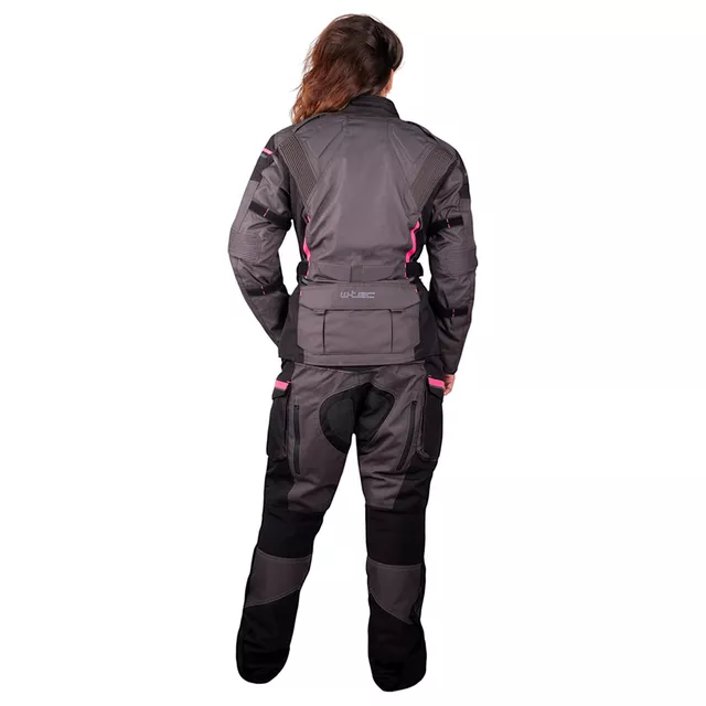 W-TEC Barbata Damen-Motorradjacke - černo-šedo-růžová