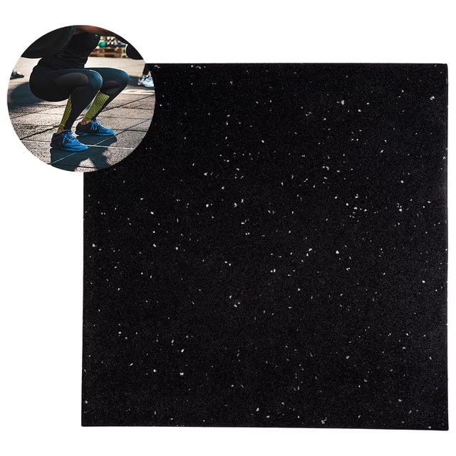 Hantelmatte inSPORTline Proteko II 50x50x3 cm - schwarz-grau - schwarz-grau