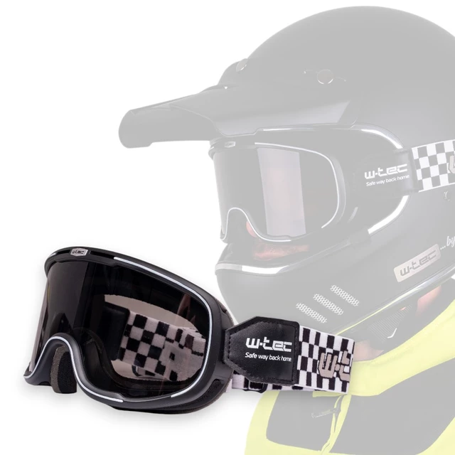 W-TEC Chesster Retro-Brille - schwarz - šachovnice