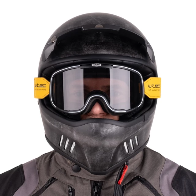 W-TEC Retron Motorradhelm mit Chesster Schutzbrille - Rostiges Grau