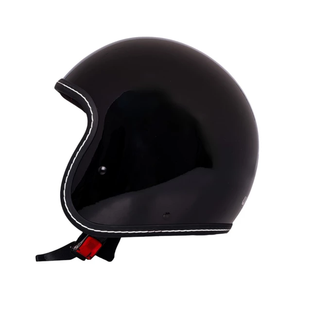 W-TEC Badachos Chopper Helm mit Atavist Schutzbrille - schwarz glänzend