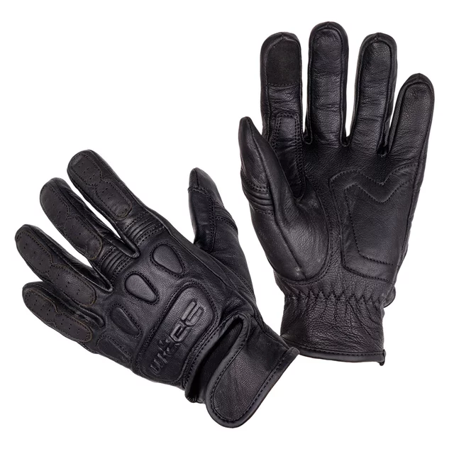 W-TEC Cherton II Motorradhandschuhe aus Leder - schwarz - schwarz