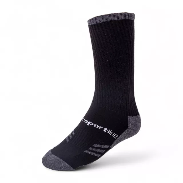 Höhere Socken aus Merino inSPORTline Meritic Crew AG+ antibakteriell - schwarz-grau