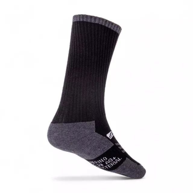 Höhere Socken aus Merino inSPORTline Meritic Crew AG+ antibakteriell - schwarz-grau