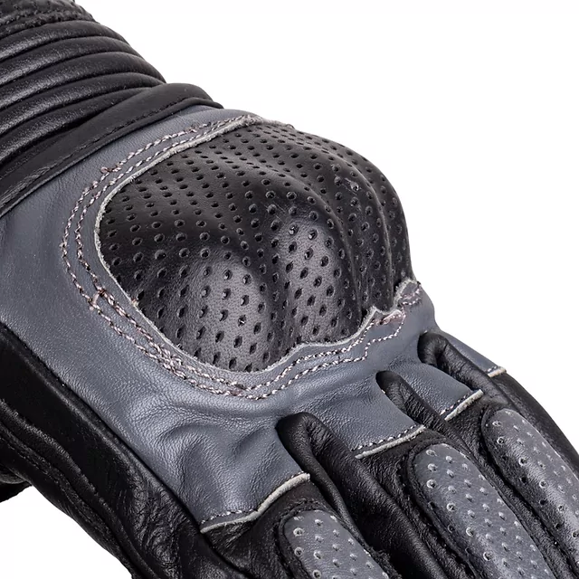 W-TEC Boldron Motorradhandschuhe aus Leder - schwarz-grau