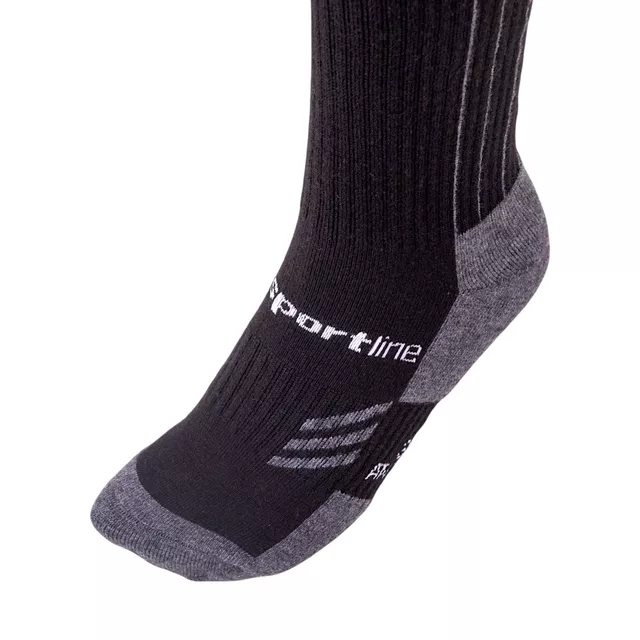 Merino-Socken inSPORTline Meritic Ski AG+ antibakteriell - schwarz-grau