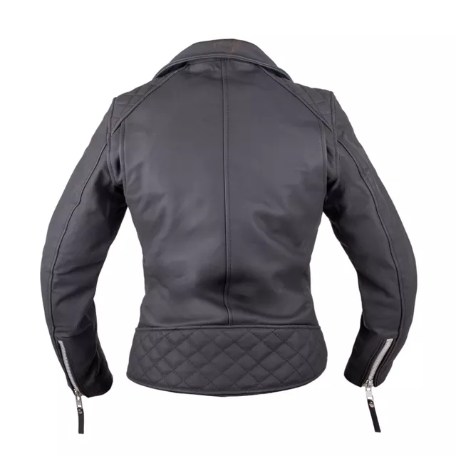 W-TEC Brinea Damen Motorrad Lederjacke - mattschwarz