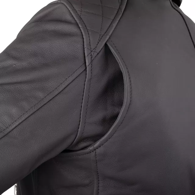 W-TEC Brinea Damen Motorrad Lederjacke - mattschwarz