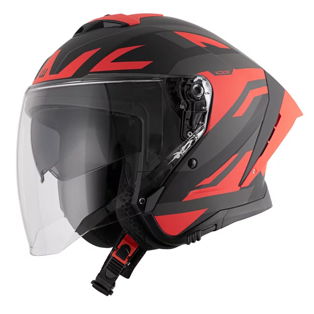 W-TEC Voltik Graphic Motorradhelm - Gelb - Rot