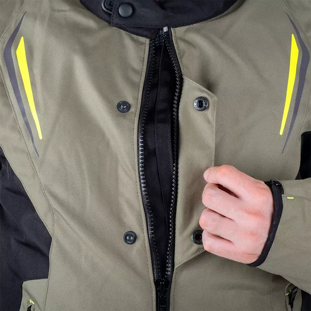 W-TEC Karmal Touring Motorradjacke - černo-olivově zelená