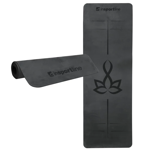 Yogamatte inSPORTline Padvana 183x61x0,4 cm - schwarz - schwarz