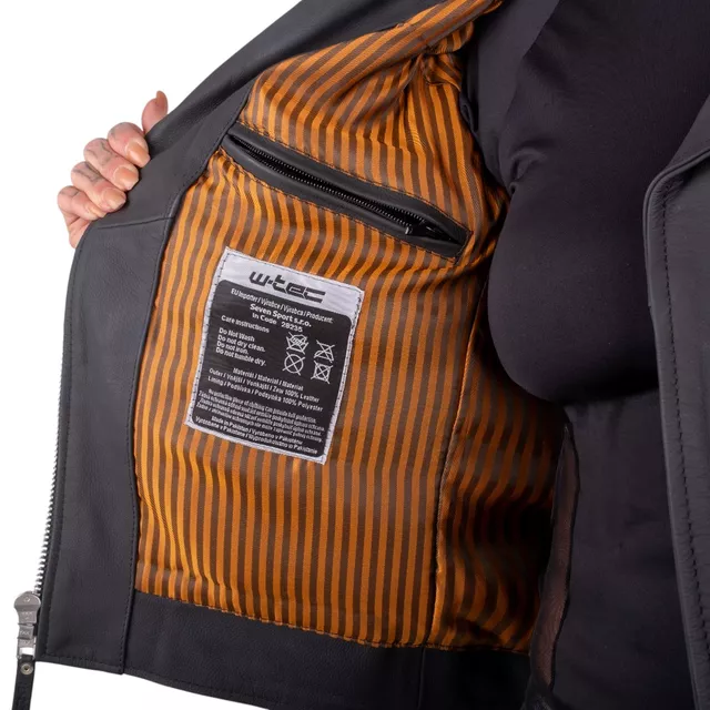 W-TEC Brinea Damen Motorrad Lederjacke - mattschwarz
