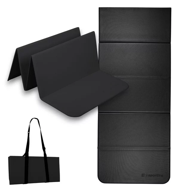 Faltbare Trainingsmatte inSPORTline Lantemi 145 x 61 x 1 cm - rosa - dunkelgrau