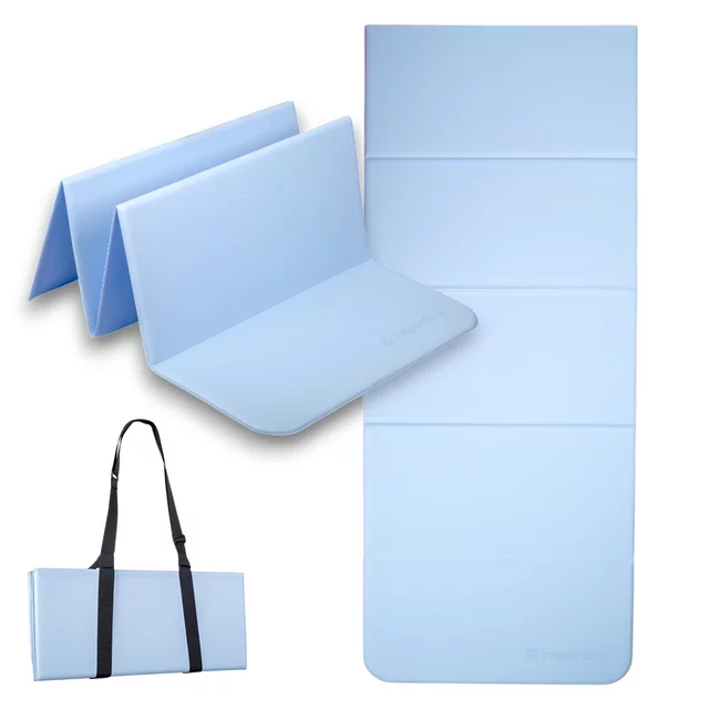 Faltbare Trainingsmatte inSPORTline Lantemi 145 x 61 x 1 cm - rosa - hellblau