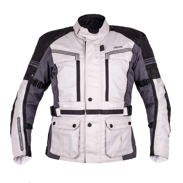 Touring-Motojacke für Männer BOS Maximum - neon - Grau